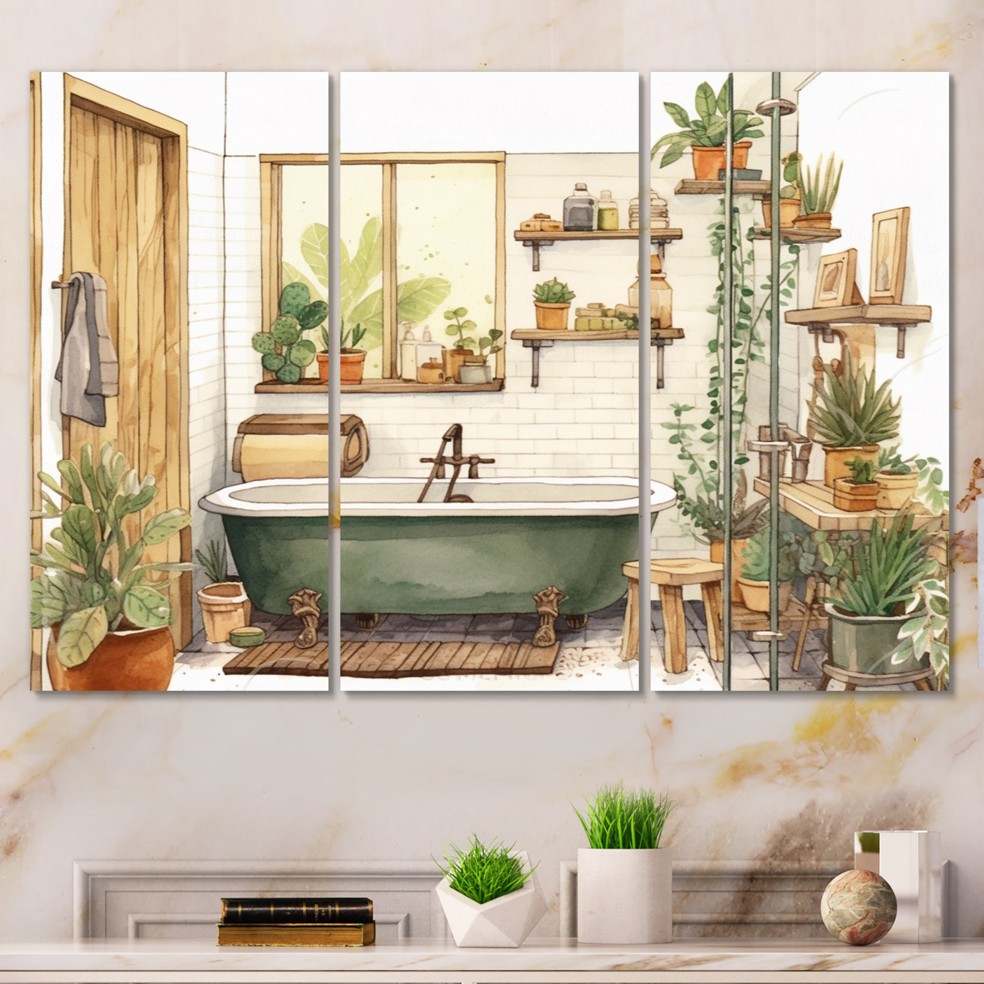 Winston Porter Natural Bathroom Decor XI - Bathroom Wall Art Living ...